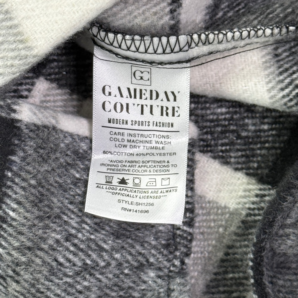 Gameday Couture Buffalo Bills Shacket Womens Small Grey Plaid Flannel Fan Sporty - Picture 7 of 8